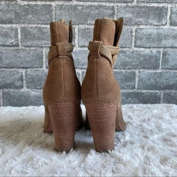 Joie Rigby Suede Crisscross Ankle Booties Size 35.5 - Picture 3 of 11